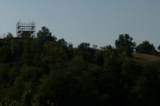 Stupa-Baustelle am Abend